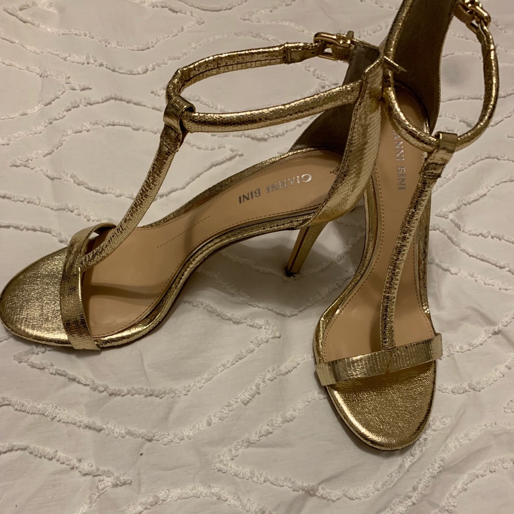 Gold shimmery stilettos